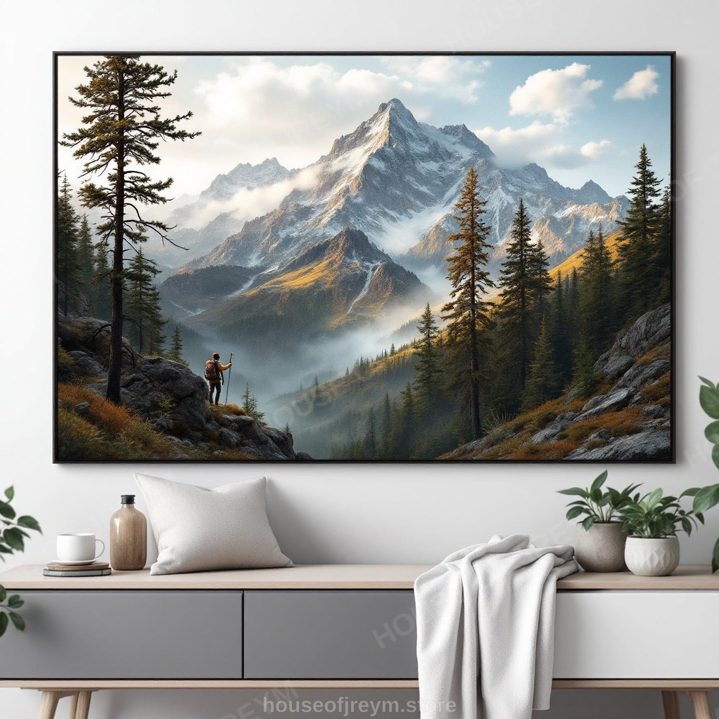 Mountain Hiking Adventure Vibe — Original Digital Wall Art (HOJ-MRQ0SNBF-TD25)