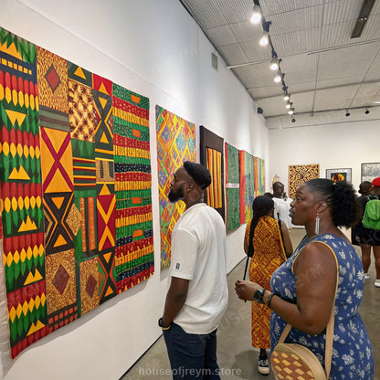 deep symbolic Kente Heritage — unique summer block party edition — Original Digital Wall Art (HOJ-MRPWE9MC-ULPF)