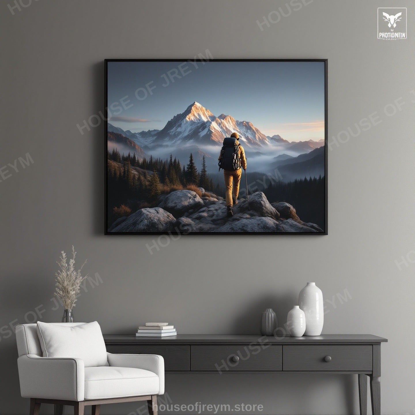 Mountain Hiking Adventure Vibe — Original Digital Wall Art (HOJ-MRPR4LHB-XWP6)