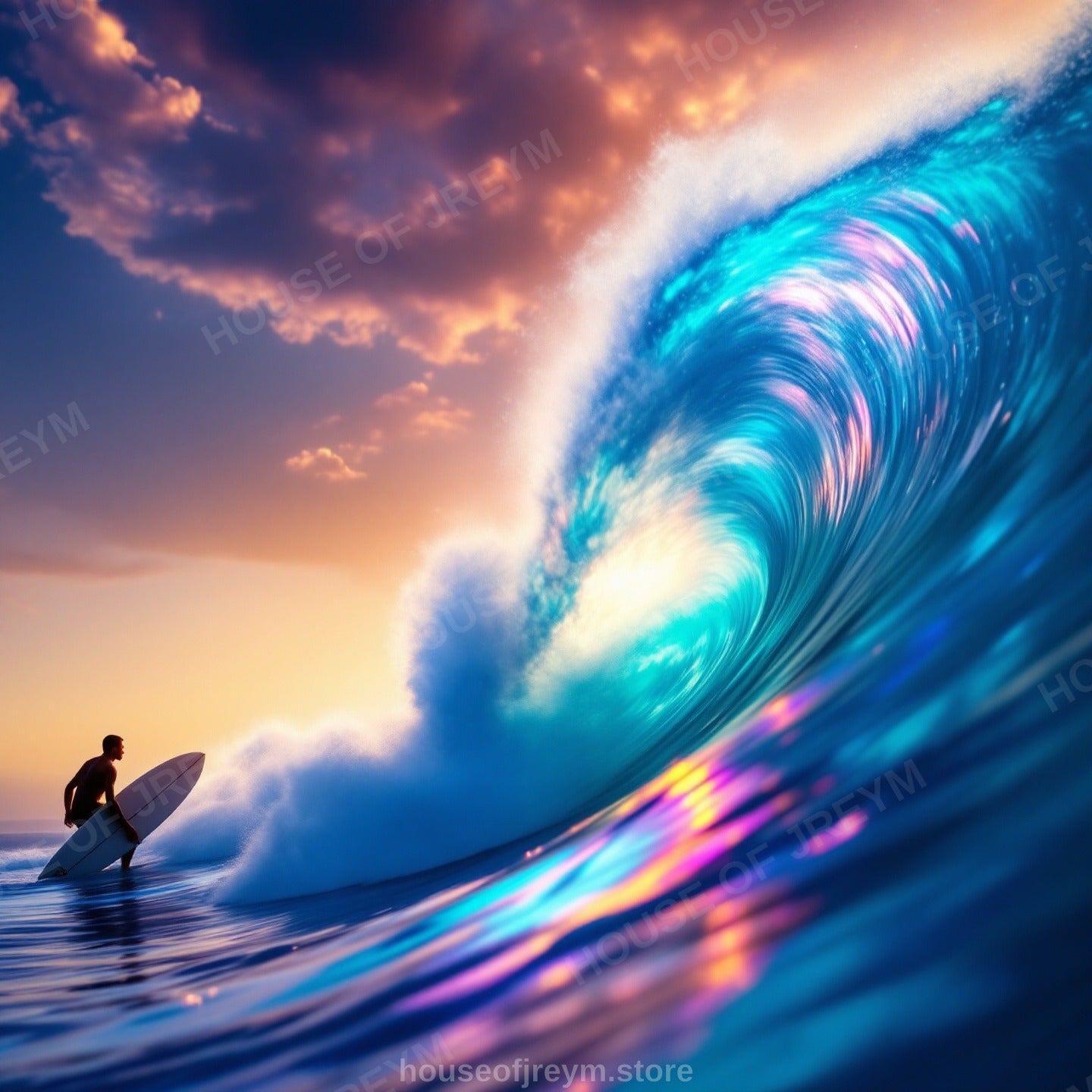 Surfer Sunset Wave Mood — Original Digital Wall Art (HOJ-MRPR2RUN-P6YS)