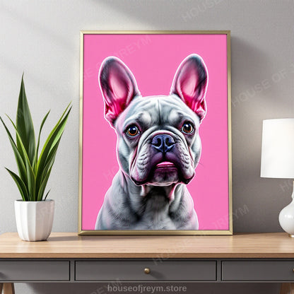 French Bulldog Pet Portrait — neon pop art — Original Digital Wall Art (HOJ-MRP7KLS2-Z3X2)