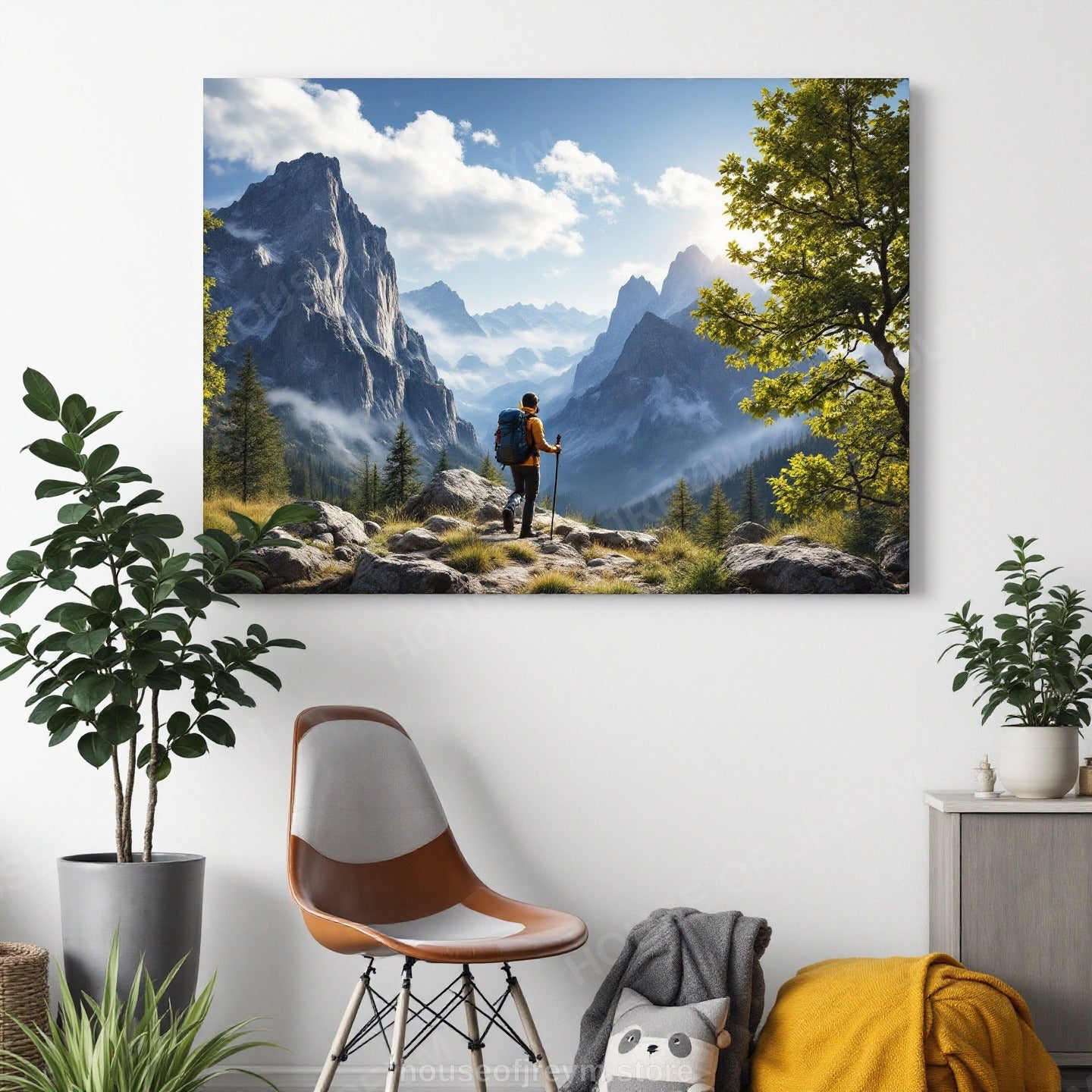 Mountain Hiking Adventure Vibe — Original Digital Wall Art (HOJ-MRPR4LHB-XWP6)