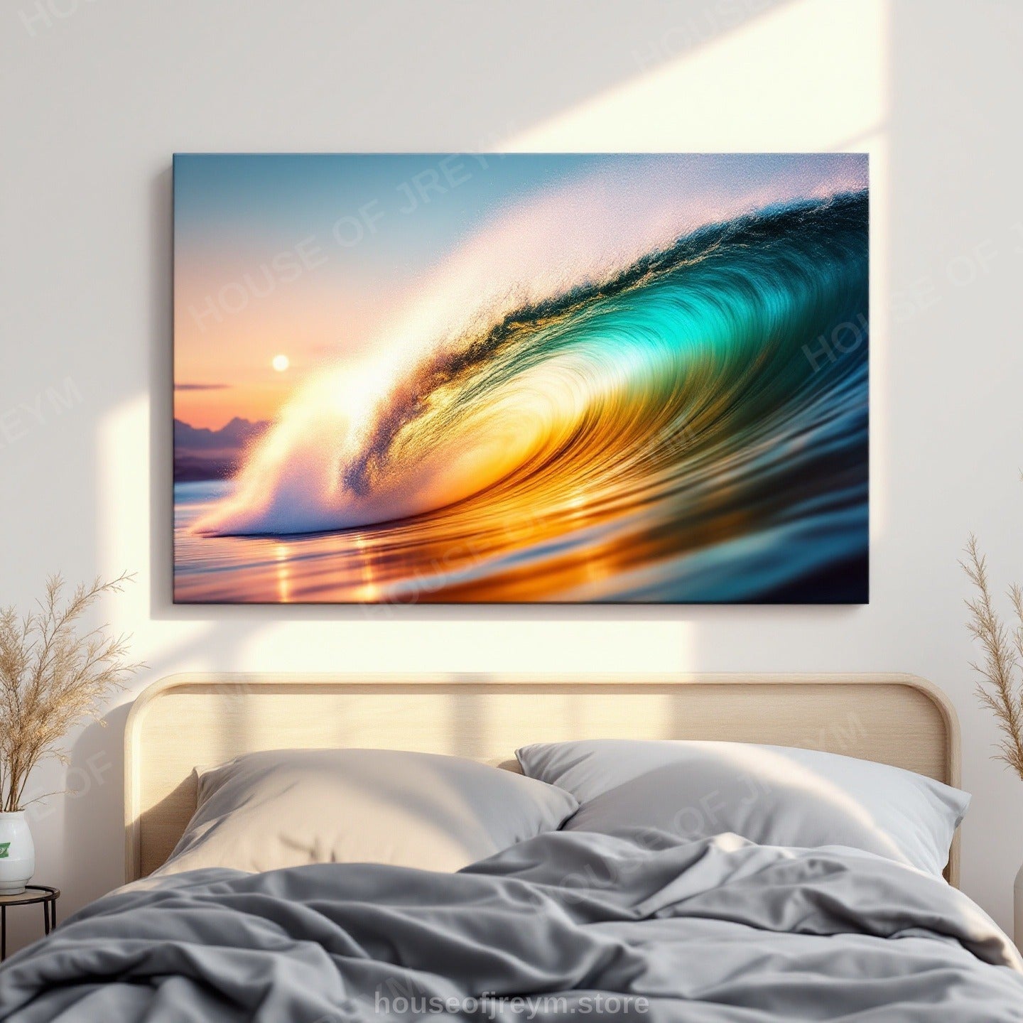 Surfer Sunset Wave Mood — Original Digital Wall Art (HOJ-MRP5L5SC-UK0S)