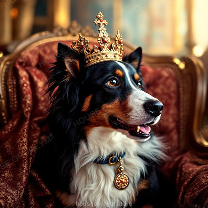 Regal Pet Portrait — crowned royal dog — Original Digital Wall Art (HOJ-MRQ0UWE3-LR23)