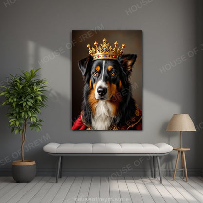 Regal Pet Portrait — crowned royal dog — Original Digital Wall Art (HOJ-MRP7SBCP-J6S4)