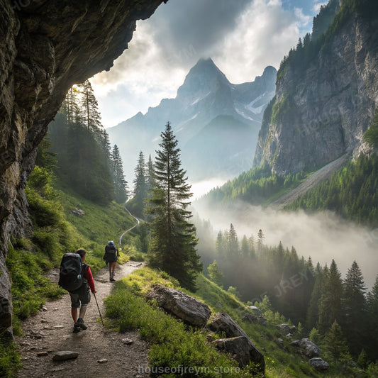 Mountain Hiking Adventure Vibe — Original Digital Wall Art (HOJ-MRP7OLIT-77DU)