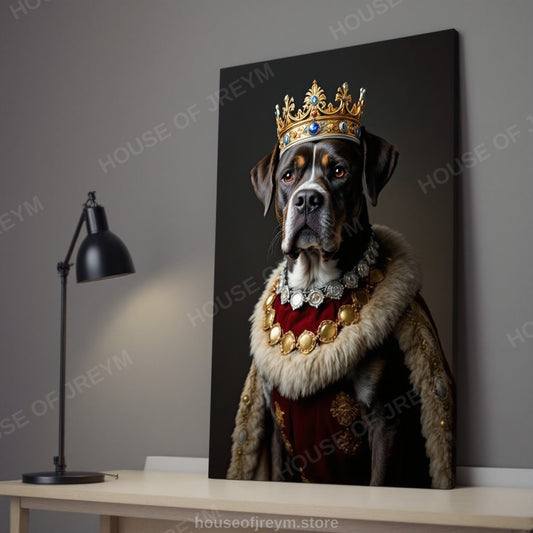 Regal Pet Portrait — crowned royal dog — Original Digital Wall Art (HOJ-MRQ0UWE3-LR23)