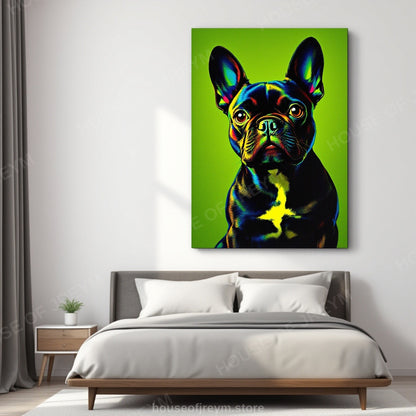 French Bulldog Pet Portrait — neon pop art — Original Digital Wall Art (HOJ-MRRG4FQ2-X97T)
