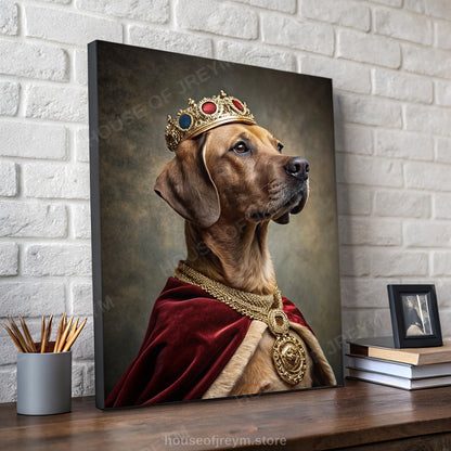 Regal Pet Portrait — crowned royal dog — Original Digital Wall Art (HOJ-MRP7SBCP-J6S4)