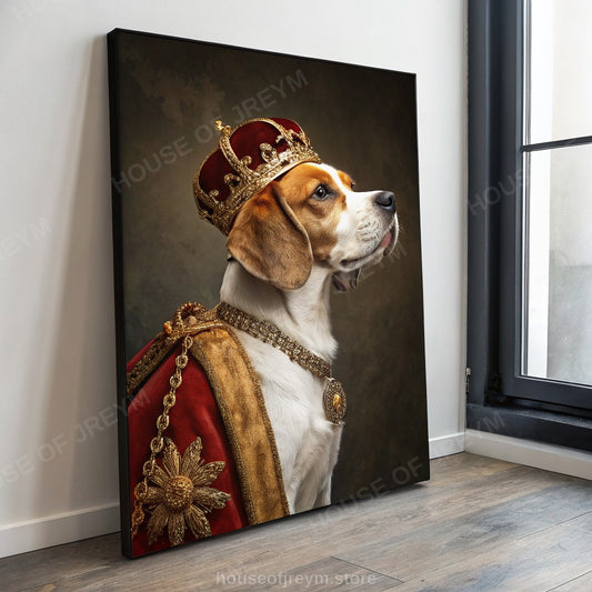 Regal Pet Portrait — crowned royal dog — Original Digital Wall Art (HOJ-MRPJCR6C-GGQB)