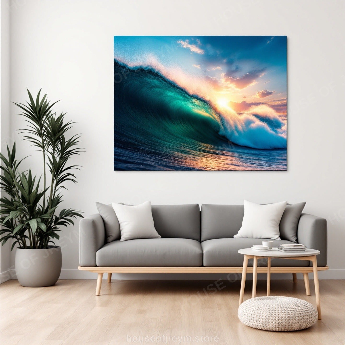 Surfer Sunset Wave Mood — Original Digital Wall Art (HOJ-MRRG6AM5-IYPZ)