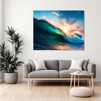 Surfer Sunset Wave Mood — Original Digital Wall Art (HOJ-MRRG6AM5-IYPZ)