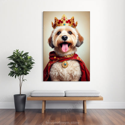 Regal Pet Portrait — crowned royal dog — Original Digital Wall Art (HOJ-MRPJCR6C-GGQB)