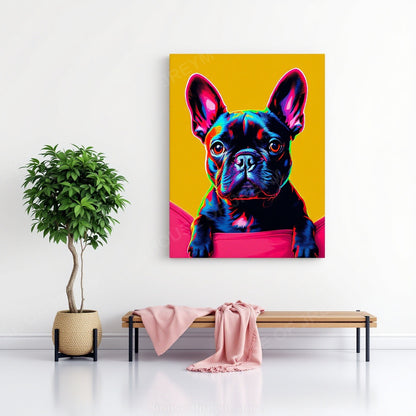 French Bulldog Pet Portrait — neon pop art — Original Digital Wall Art (HOJ-MRQ0OYAA-32LG)