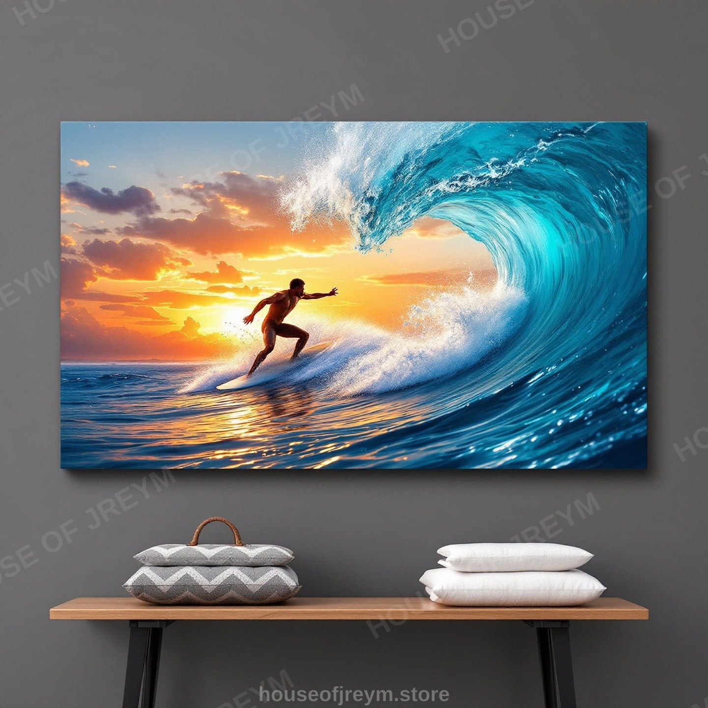 Surfer Sunset Wave Mood — Original Digital Wall Art (HOJ-MRPR2RUN-P6YS)
