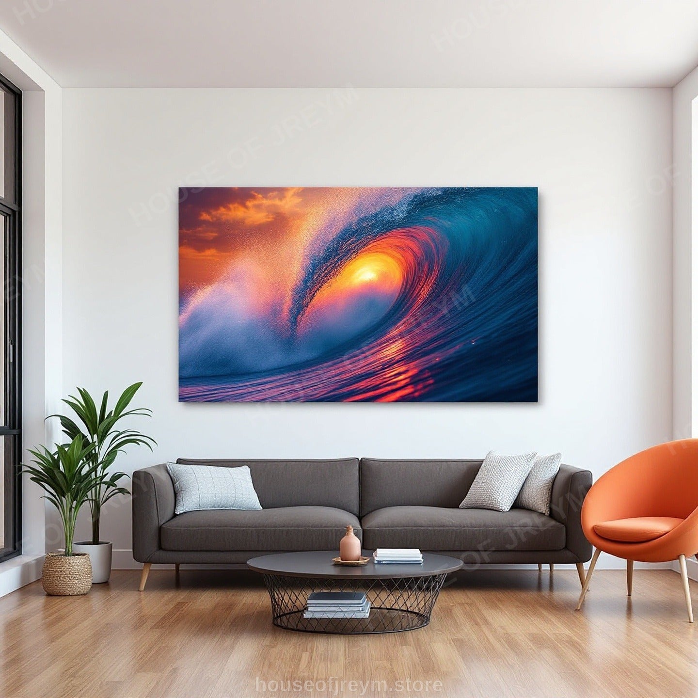 Surfer Sunset Wave Mood — Original Digital Wall Art (HOJ-MRPJ8ZA7-WO9Y)