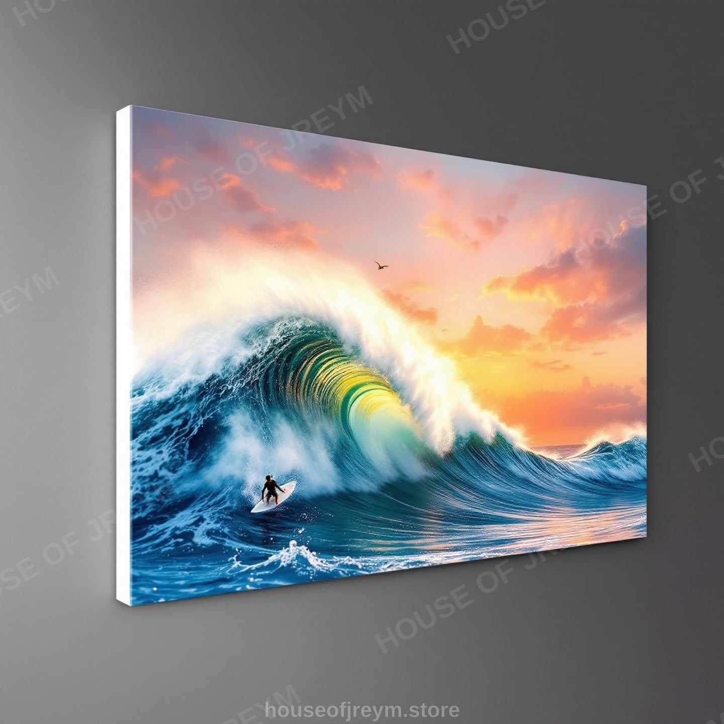 Surfer Sunset Wave Mood — Original Digital Wall Art (HOJ-MRRG6AM5-IYPZ)