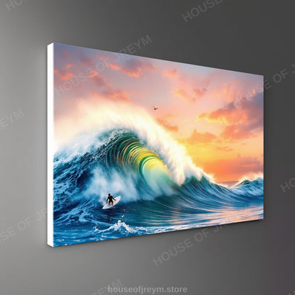 Surfer Sunset Wave Mood — Original Digital Wall Art (HOJ-MRRG6AM5-IYPZ)
