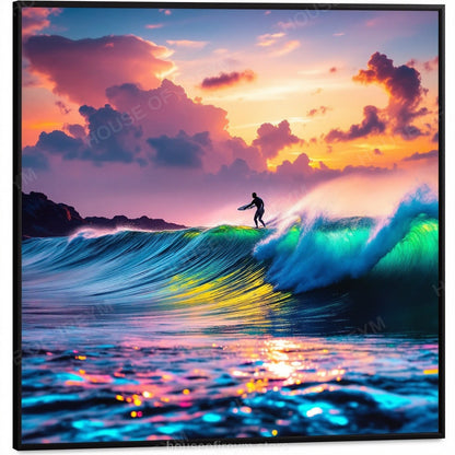 Surfer Sunset Wave Mood — Original Digital Wall Art (HOJ-MRP7MLQO-1TPK)
