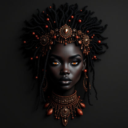 Afrocentric Melanin Queen — Original Digital Wall Art (HOJ-MREODTXD-EHQS)